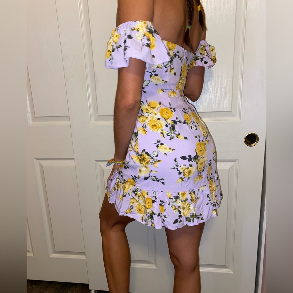 Light Purple off the shoulder mini dress